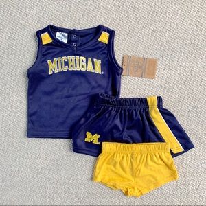 Baby University of Michigan Cheerleading outfit